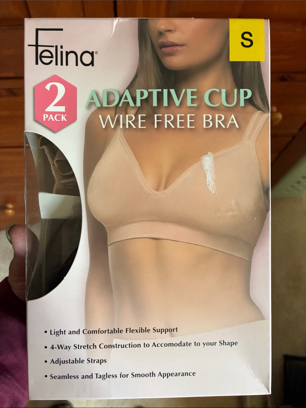 Felina Adaptive Cup Wire-Free Bra - Nude and Black (2 Pack)